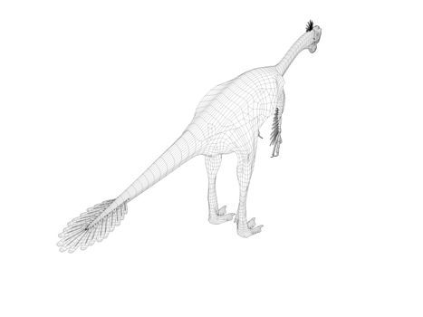 3d dinosaur wireframe (lines) isolated on a white back ground