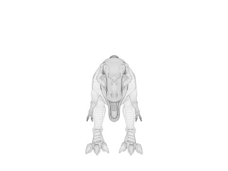 3d dinosaur wireframe (lines) isolated on a white back ground