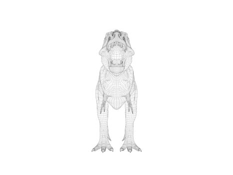 3d dinosaur wireframe (lines) isolated on a white back ground