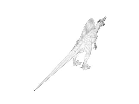 3d dinosaur wireframe (lines) isolated on a white back ground