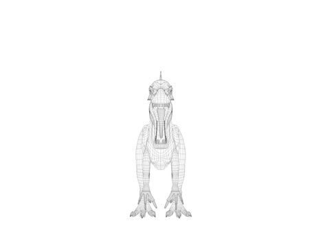 3d dinosaur wireframe (lines) isolated on a white back ground