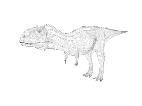 3d render depicting a dinosaur, which lived during the Cretaceous period, isolated on white.