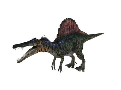 3d render depicting a dinosaur, which lived during the Cretaceous period, isolated on white.