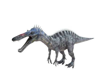 3d render depicting a dinosaur, which lived during the Cretaceous period, isolated on white.