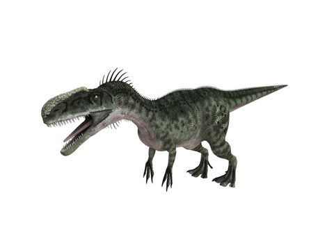 3d render depicting a dinosaur, which lived during the Cretaceous period, isolated on white.