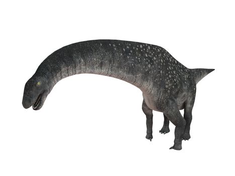 3d render depicting a dinosaur, which lived during the Cretaceous period, isolated on white.