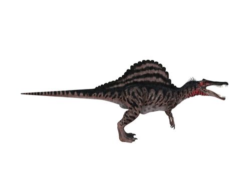 3d render depicting a dinosaur, which lived during the Cretaceous period, isolated on white.