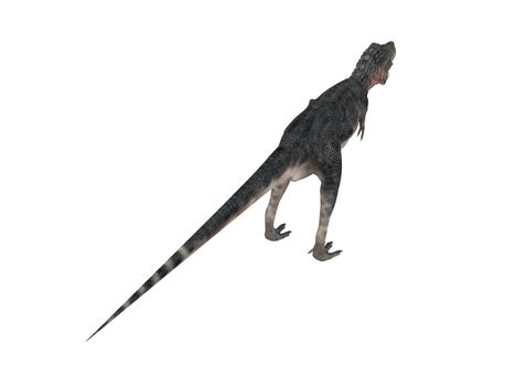 3d render depicting a dinosaur, which lived during the Cretaceous period, isolated on white.