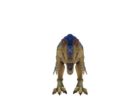 3d render depicting a dinosaur, which lived during the Cretaceous period, isolated on white.