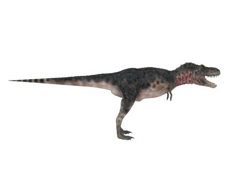 3d render depicting a dinosaur, which lived during the Cretaceous period, isolated on white.