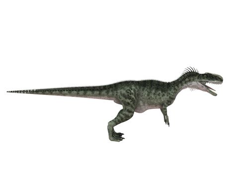 3d render depicting a dinosaur, which lived during the Cretaceous period, isolated on white.