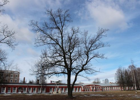 Landmark museum of the History of aviation engine and repair and oak in Gatchina, spring 2016.