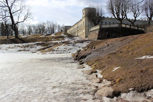 Gatchina Palace in spring, March 2016. Gatchina, Leningrad region.