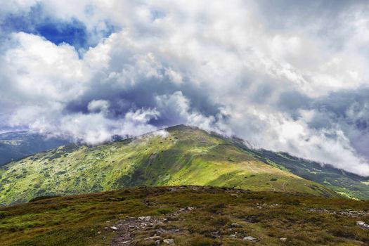 summer landscape of the Montenegrin ridge in Carpathians