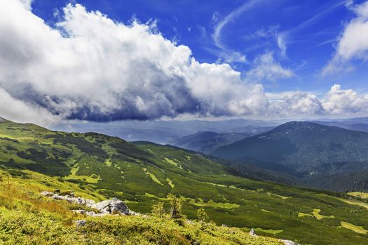 summer landscape of the Montenegrin ridge in Carpathians