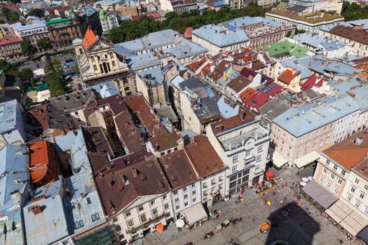urban landscape, view from above the rooftops