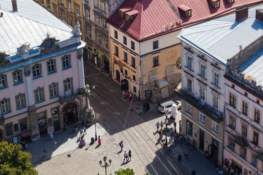 urban landscape, view from above the rooftops