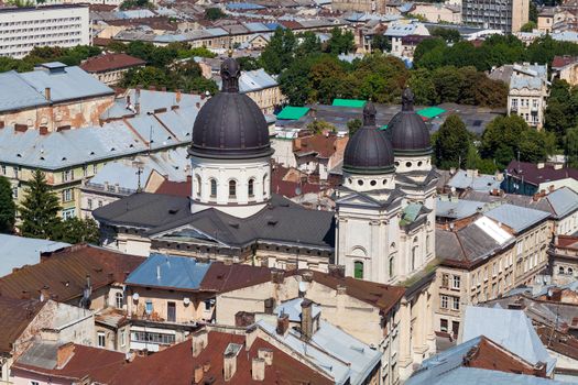 urban landscape, view from above the rooftops