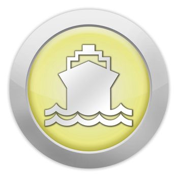 Icon, Button, Pictogram with Ship, Water Transportation symbol