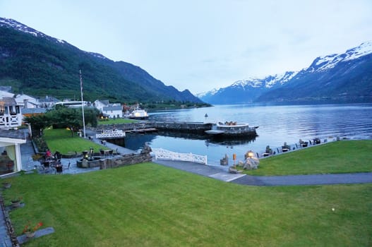 Lovely nature in Norway, Hardangerfjorden, water and mountains