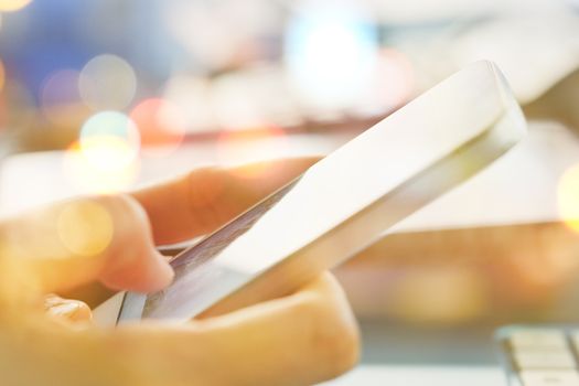 Close up of young woman using a smartphone,Social Media Life