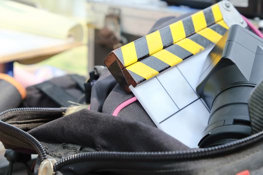 behind the scene,Film Slate on set
