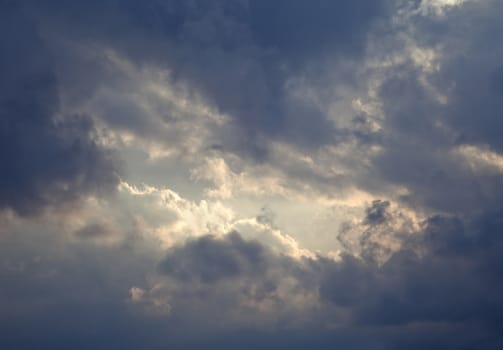Moody sky with a clearance in the clouds