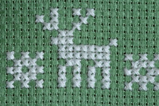 Christmas embroidery cross-stitch pattern with deer and snowflakes