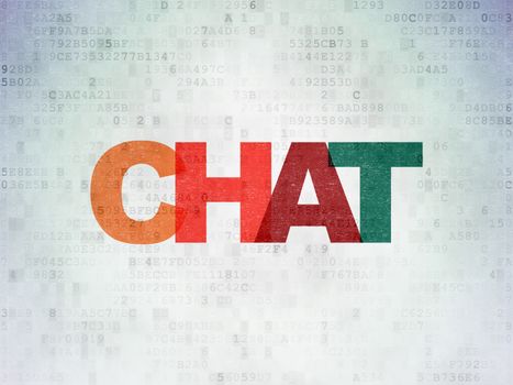 Web development concept: Painted multicolor text Chat on Digital Paper background