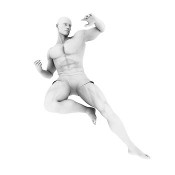 Superhero Pose With a Man in 3d Render Illustration