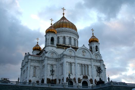 Landscape the Cathedral of Christ the Saviour in the city of Moscow