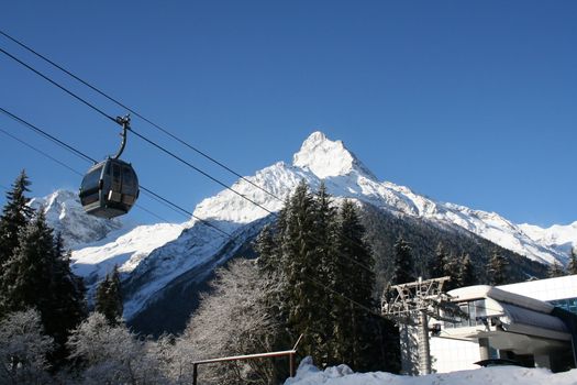 In the mountains of Dombai, Caucasus