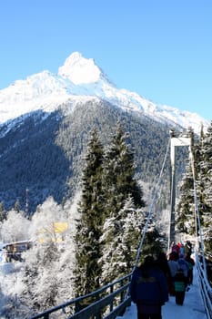 In the mountains of Dombai, Caucasus