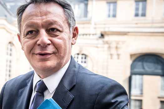 FRANCE, Paris: French junior Minister for Sports Thierry Braillard arrives at the hotel de Matignon, in Paris, to attend an interministerial meeting, on March 18, 2016.