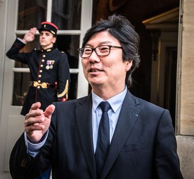FRANCE, Paris: French Junior Minister for State reform and Simplification Jean-Vincent Place arrives at the hotel de Matignon, in Paris, to attend an interministerial meeting, on March 18, 2016.