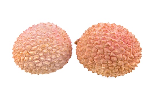Fresh lychees isolated on white background