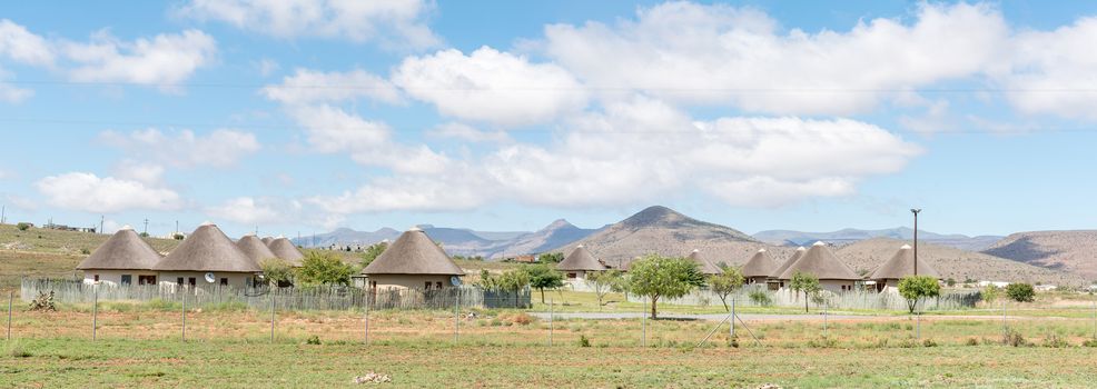 CRADOCK, SOUTH AFRICA - FEBRUARY 19, 2016: A lodge built in the form of a cultural village in Cradock, a medium sized town in the Eastern Cape Province