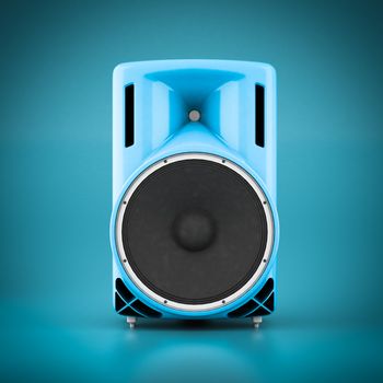 Beautiful music speaker isolated on blue background