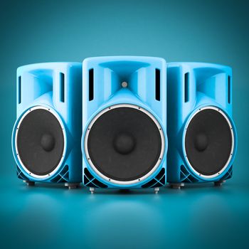 Beautiful music speaker isolated on blue background