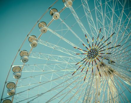 Vintage Retro Style Detail Of A Fairground Ferris Wheel