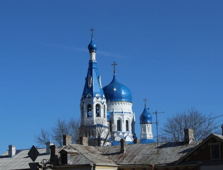 Cathedral of the Holy Virgin in the city of Gatchina, Leningrad region in the spring of 2016.