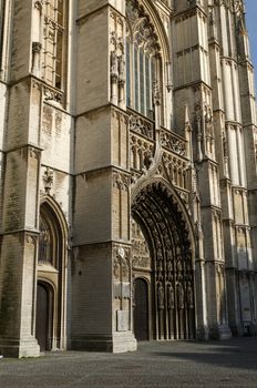 Main portal on the cathedral of Our Lady in Antwerp, Belgium 