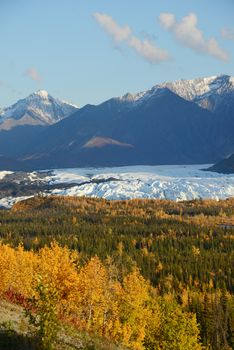 autumn at matanuska glacier in alaska