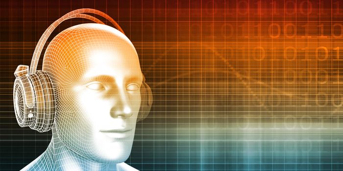 Digital Music Experience with Man Wearing Headphones