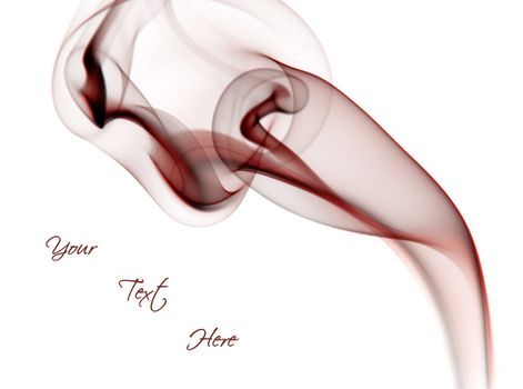 Red insence smoke isolated on white background with a free space for your text. 