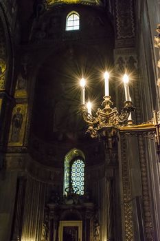 Monreale, Palermo Italy - April 13 2015 Interior of the cathedral Santa Maria Nuova of Monreale on April 13 2015 in Monreale near Palermo in Sicily, Italy