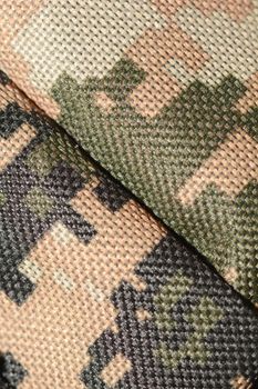 Close up of military uniform fabric.