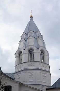 White old russian orthodox bell tower
