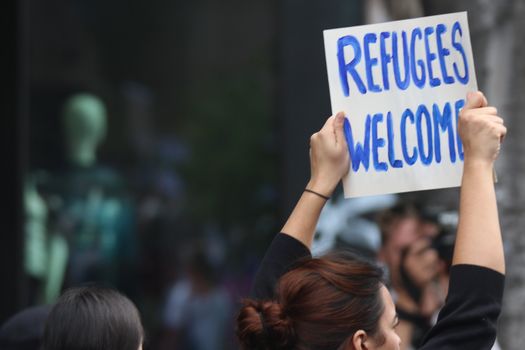 AUSTRALIA, Sydney: Thousands of Australian have taken to the streets during a protest demanding that refugees not be send back to Nauru or Manus Island on March 20, 2016 in Sydney, Australia.