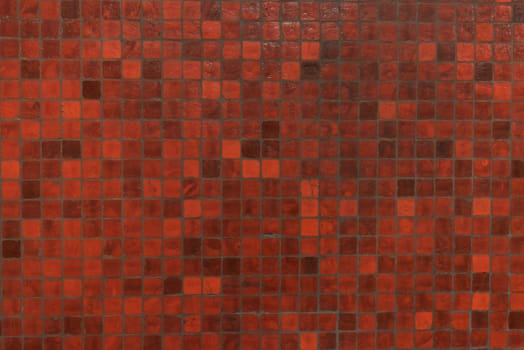 Red mosaics tile wall